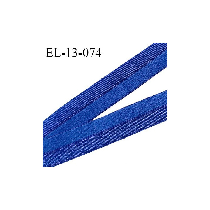 Elastique lingerie 13 mm haut de gamme pré plié couleur bleu brillant sur un côté prix au mètre