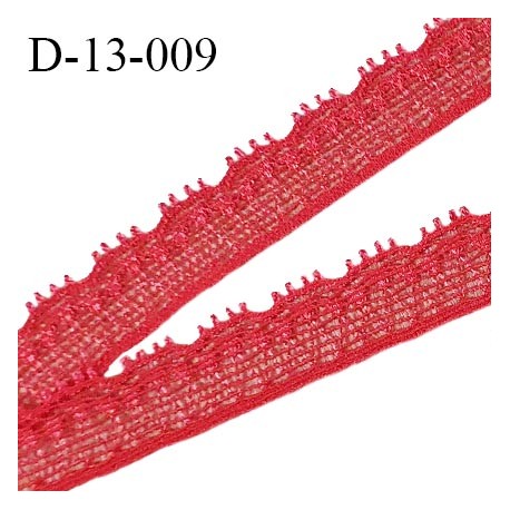 Dentelle extensible 13 mm haut de gamme couleur framboise prix au mètre