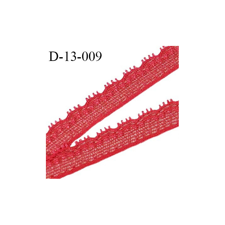 Dentelle extensible 13 mm haut de gamme couleur framboise prix au mètre