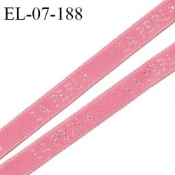 Elastique lingerie 07 mm très haut de gamme élastique souple couleur rose inscription La Perla largeur 07 mm prix au mètre