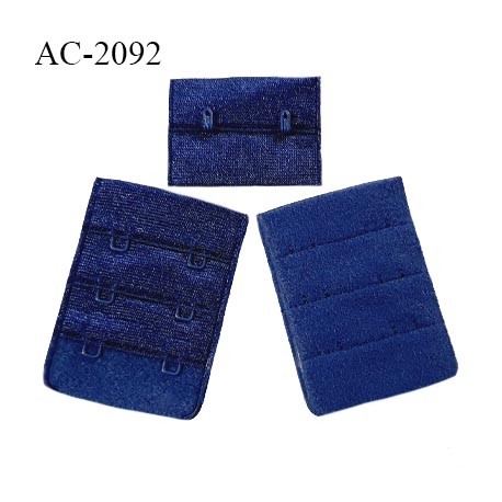 Agrafe 40 mm attache SG haut de gamme couleur bleu marine brillant 3 rangées 2 crochets prix à l'unité