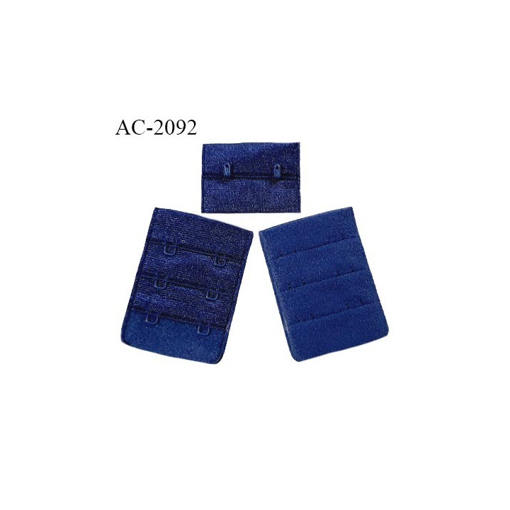 Agrafe 40 mm attache SG haut de gamme couleur bleu marine brillant 3 rangées 2 crochets prix à l'unité