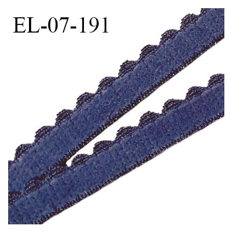 Elastique picot 7 mm lingerie couleur gris bleuté largeur 7 mm haut de gamme fabriqué en France prix au mètre