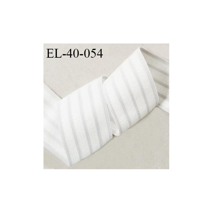 Elastique polygomme 39 mm couleur écru haut de gamme smock séchage rapide largeur 39 mm allongement +140% prix au mètre