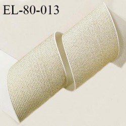 Elastique 75 mm couleur naturel et lurex doré largeur 75 mm allongement +80% prix au mètre