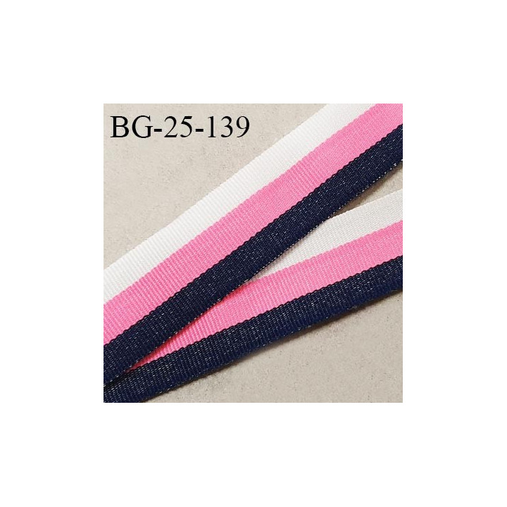 Galon sangle fine 25 mm très solide couleur bleu marine rose et naturel largeur 25 mm prix au mètre