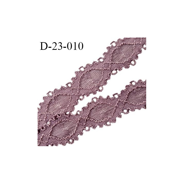 Dentelle extensible 22 mm haut de gamme couleur parme foncé largeur 22 mm prix au mètre