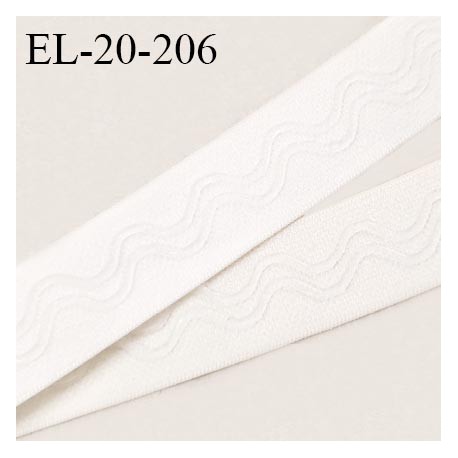 Elastique anti glisse 20 mm couleur naturel ou milk bonne élasticité allongement +120% largeur 20 mm prix au mètre