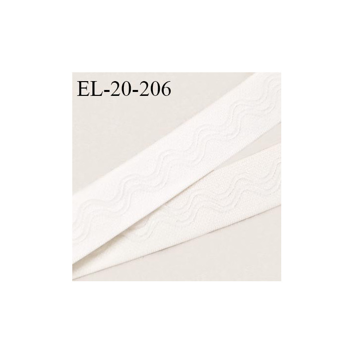 Elastique anti glisse 20 mm couleur naturel ou milk bonne élasticité allongement +120% largeur 20 mm prix au mètre