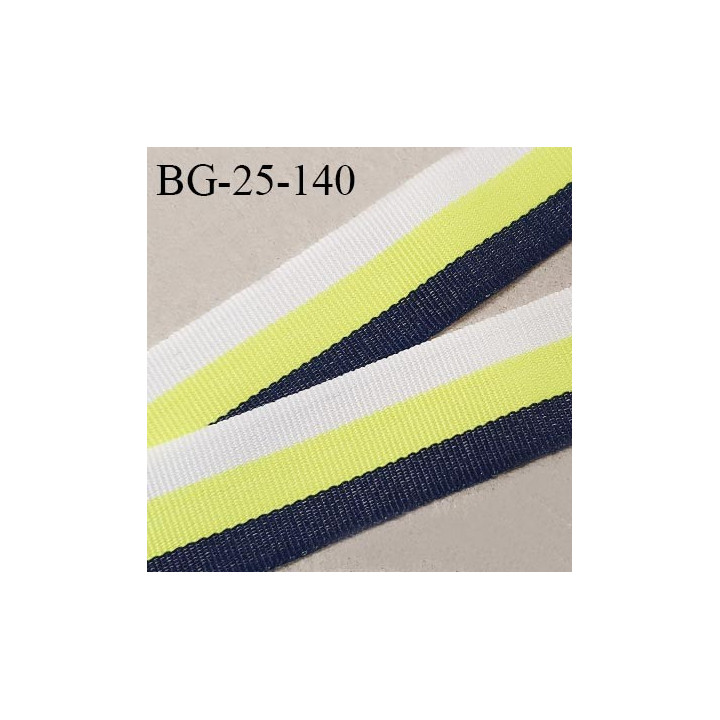 Galon sangle fine 25 mm très solide couleur bleu marine jaune fluo et naturel largeur 25 mm prix au mètre