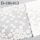 Dentelle 20 cm brodée sur tulle extensible couleur blanc très douce agréable au toucher largeur 20 cm prix pour 1 m de longueur