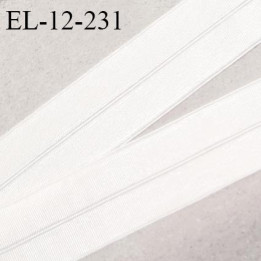 Elastique lingerie 12 mm pré plié haut de gamme couleur blanc brillant largeur 12 mm fabriqué en France prix au mètre