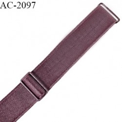 Bretelle lingerie SG 18 mm très haut de gamme avec 2 barrettes couleur prune tirant sur le marron prix à la pièce