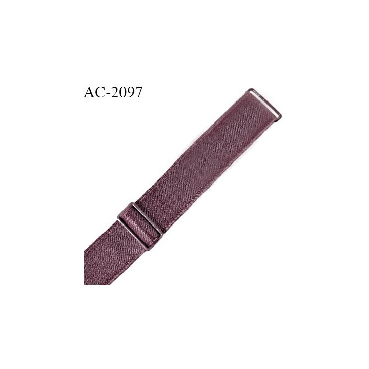 Bretelle lingerie SG 18 mm très haut de gamme avec 2 barrettes couleur prune tirant sur le marron prix à la pièce