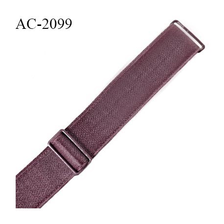 Bretelle lingerie SG 10 mm très haut de gamme avec 2 barrettes couleur prune tirant sur le marron prix à la pièce