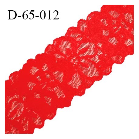 Dentelle 65 mm lycra extensible couleur rouge largeur 65 mm prix au mètre