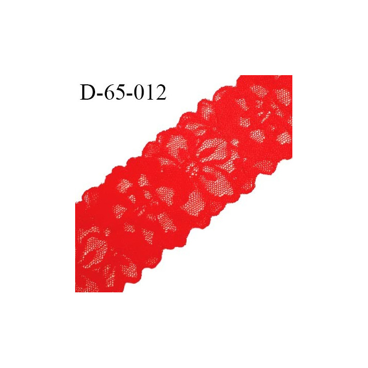 Dentelle 65 mm lycra extensible couleur rouge largeur 65 mm prix au mètre