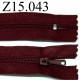 fermeture éclair 15 cm couleur bordeaux zip nylon 