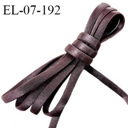 Elastique 7 mm lingerie haut de gamme fabriqué en France couleur prune tirant sur le marron satiné prix au mètre