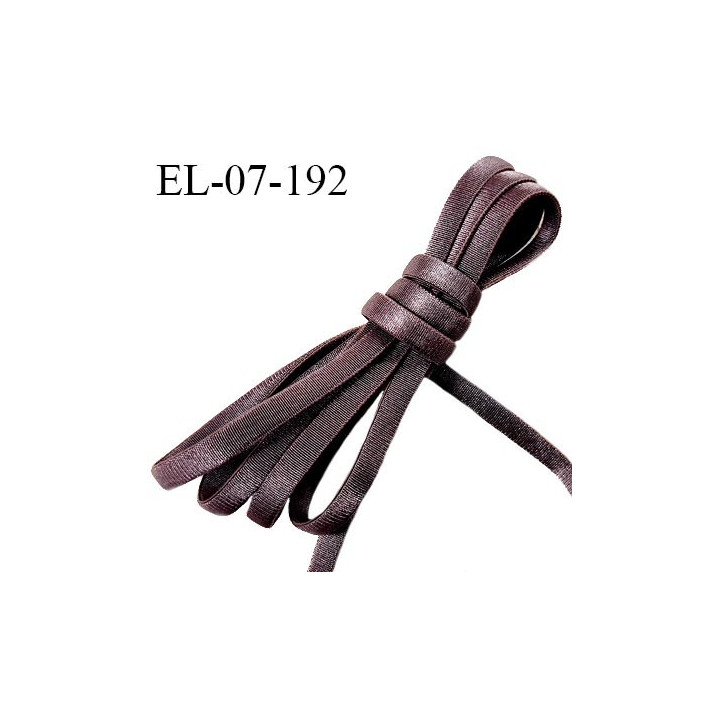 Elastique 7 mm lingerie haut de gamme fabriqué en France couleur prune tirant sur le marron satiné prix au mètre