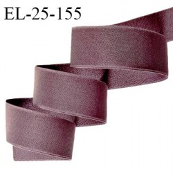 Elastique 24 mm lingerie haut de gamme couleur prune tirant sur le marron bonne élasticité très doux au toucher prix au mètre