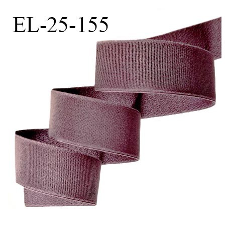 Elastique 24 mm lingerie haut de gamme couleur prune tirant sur le marron bonne élasticité très doux au toucher prix au mètre