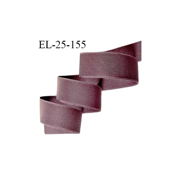 Elastique 24 mm lingerie haut de gamme couleur prune tirant sur le marron bonne élasticité très doux au toucher prix au mètre