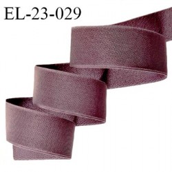 Elastique 22 mm lingerie haut de gamme couleur prune tirant sur le marron bonne élasticité très doux au toucher prix au mètre
