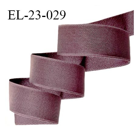 Elastique 22 mm lingerie haut de gamme couleur prune tirant sur le marron bonne élasticité très doux au toucher prix au mètre