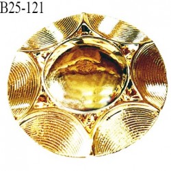 Bouton 25 mm en pvc couleur or doré accroche avec un anneau prix à la pièce