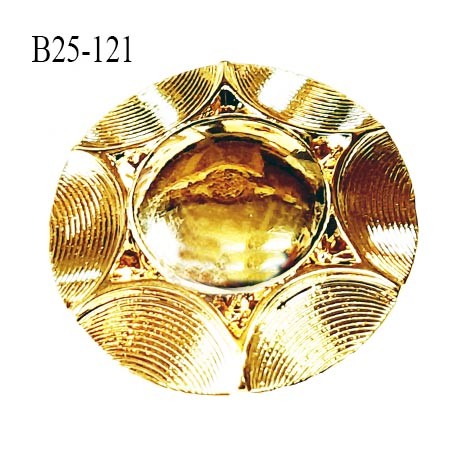 Bouton 25 mm en pvc couleur or doré accroche avec un anneau prix à la pièce
