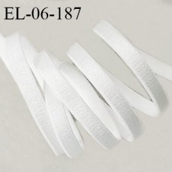 Elastique 6 mm lingerie haut de gamme couleur blanc brillant largeur 6 mm allongement +100% prix au mètre