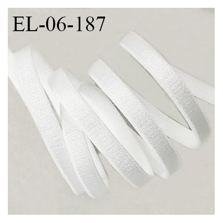 Elastique 6 mm lingerie haut de gamme couleur blanc brillant largeur 6 mm allongement +100% prix au mètre