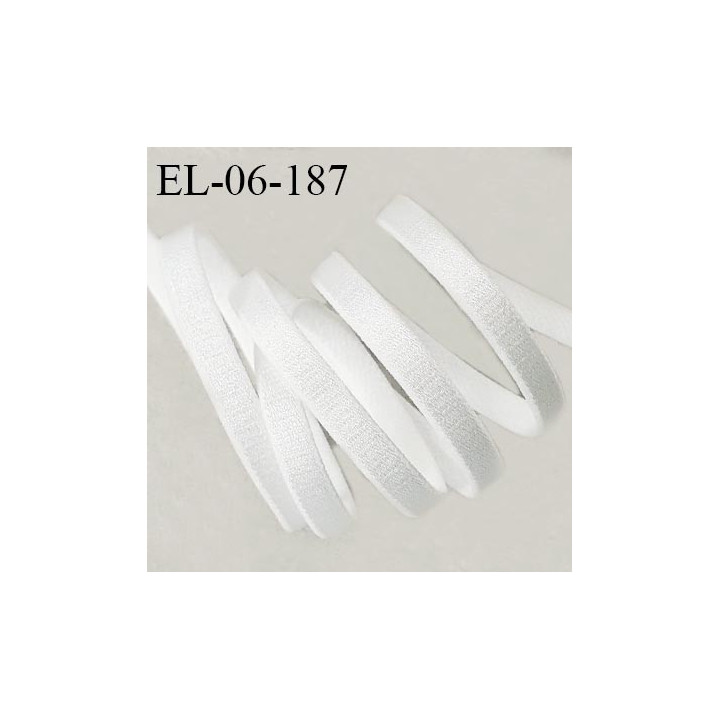 Elastique 6 mm lingerie haut de gamme couleur blanc brillant largeur 6 mm allongement +100% prix au mètre