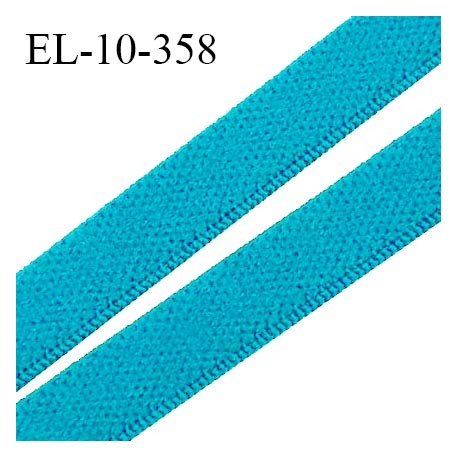 Elastique 10 mm lingerie couleur bleu turquoise largeur 10 mm élastique très doux au toucher haut de gamme prix au mètre