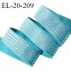 Elastique 20 mm lingerie haut de gamme couleur bleu turquoise rayé brillant doux au toucher prix au mètre