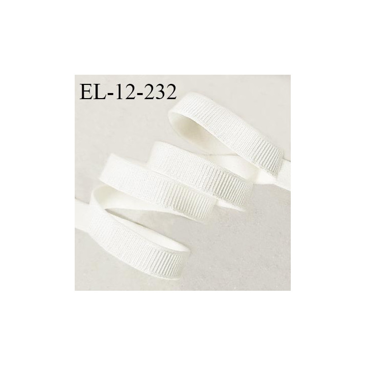 Elastique 12 mm lingerie haut de gamme couleur naturel écru largeur 12 mm bonne élasticité allongement +70% prix au mètre