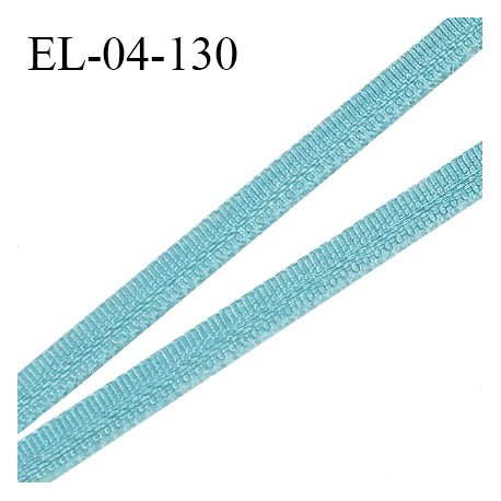 Elastique 4 mm fin spécial lingerie polyamide élasthanne couleur bleu turquoise grande marque fabriqué en France prix au mètre
