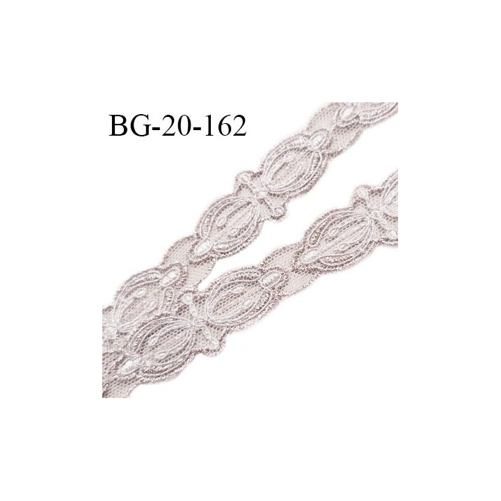 Galon ruban guipure 20 mm couleur gris rosé largeur 20 mm prix au mètre
