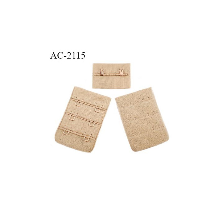 Agrafe 38 mm attache SG haut de gamme couleur peau 3 rangées 2 crochets largeur 38 mm hauteur 57 mm prix à l'unité