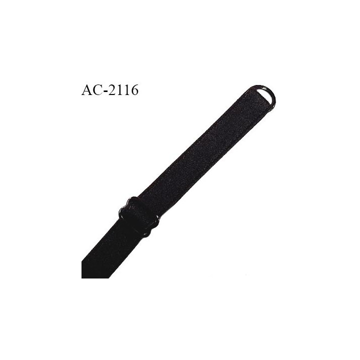Bretelle lingerie SG 12 mm très haut de gamme avec 1 anneau et 1 barrette couleur noir prix à la pièce