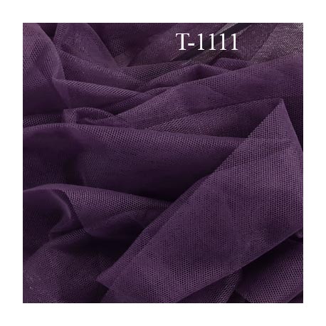 Marquisette tulle spécial lingerie haut gamme couleur prune violet largeur 140 cm prix pour 10 cm 100 % polyamide