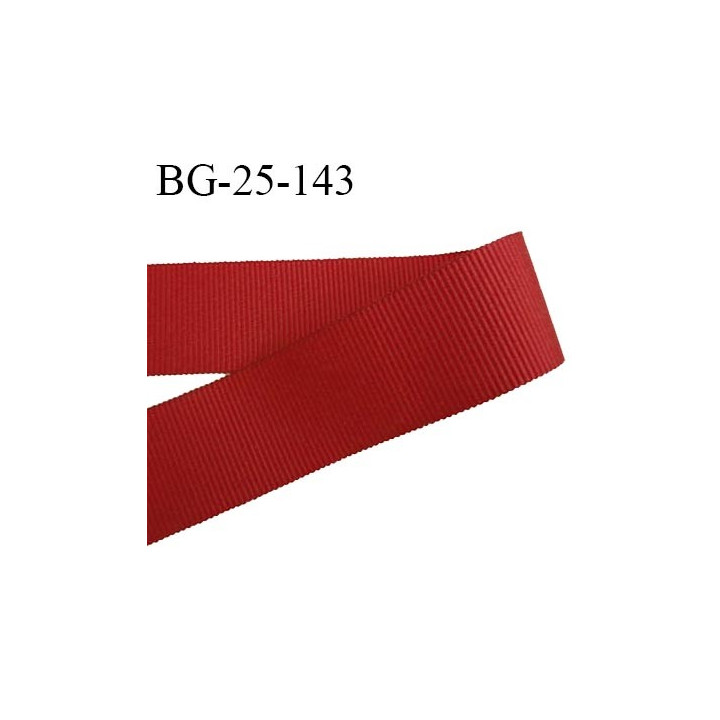 Galon ruban gros grain 25 mm couleur rouge et très solide polyester largeur 25 mm prix au mètre