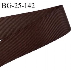 Galon ruban gros grain 25 mm couleur marron foncé et très solide polyester largeur 25 mm prix au mètre
