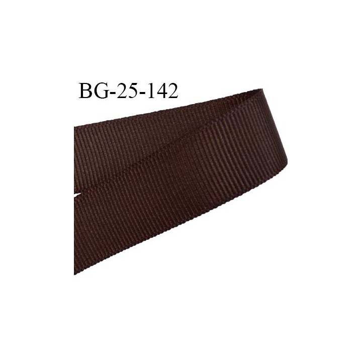 Galon ruban gros grain 25 mm couleur marron foncé et très solide polyester largeur 25 mm prix au mètre