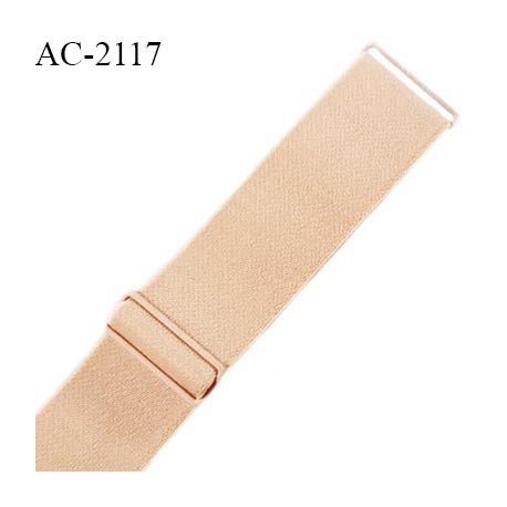 Bretelle lingerie SG 22 mm très haut de gamme avec 2 barrettes couleur peau largeur 22 mm longueur 20 cm prix à la pièce