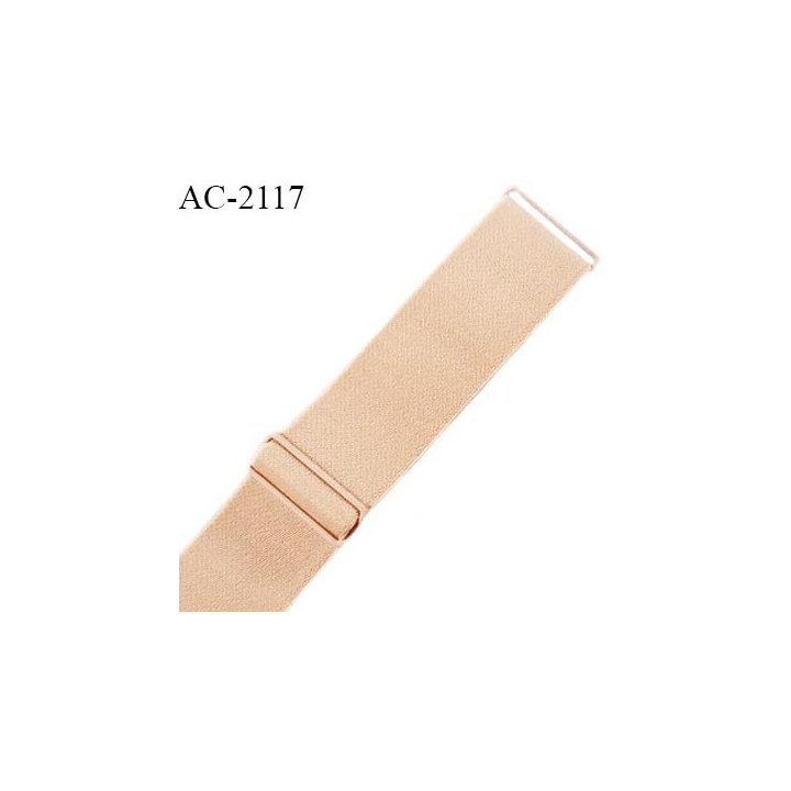 Bretelle lingerie SG 22 mm très haut de gamme avec 2 barrettes couleur peau largeur 22 mm longueur 20 cm prix à la pièce