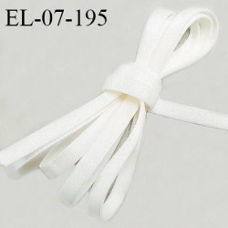 Elastique 7 mm lingerie haut de gamme fabriqué en France couleur blanc satiné élastique légèrement bombé prix au mètre