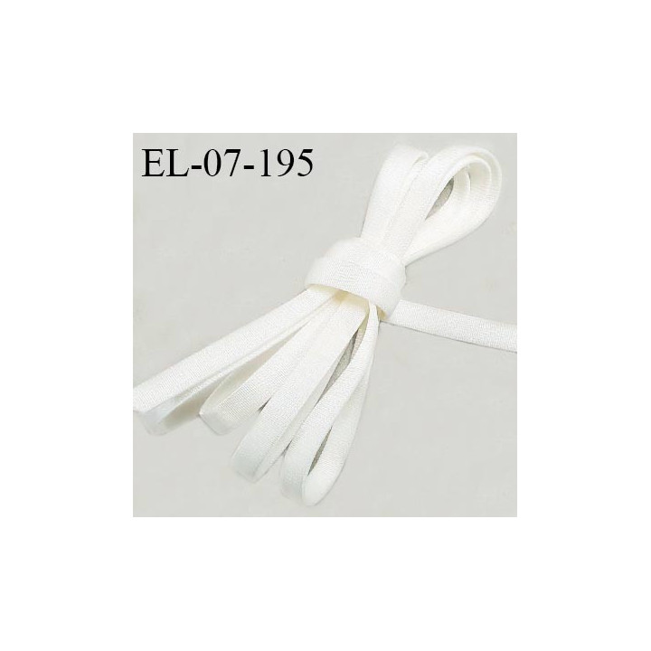 Elastique 7 mm lingerie haut de gamme fabriqué en France couleur blanc satiné élastique légèrement bombé prix au mètre