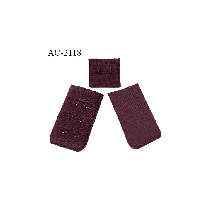 Agrafe 30 mm attache SG haut de gamme couleur prune 3 rangées 2 crochets largeur 30 mm hauteur 55 mm prix au mètre